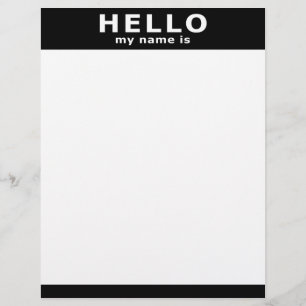 Papier bonjour je m'appelle...