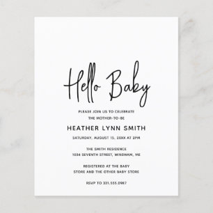 Papier Bonjour moderne Baby Budget Baby shower Invitation