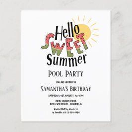 Papier Bonjour Summer Pool Party Anniversaire Budget Invi
