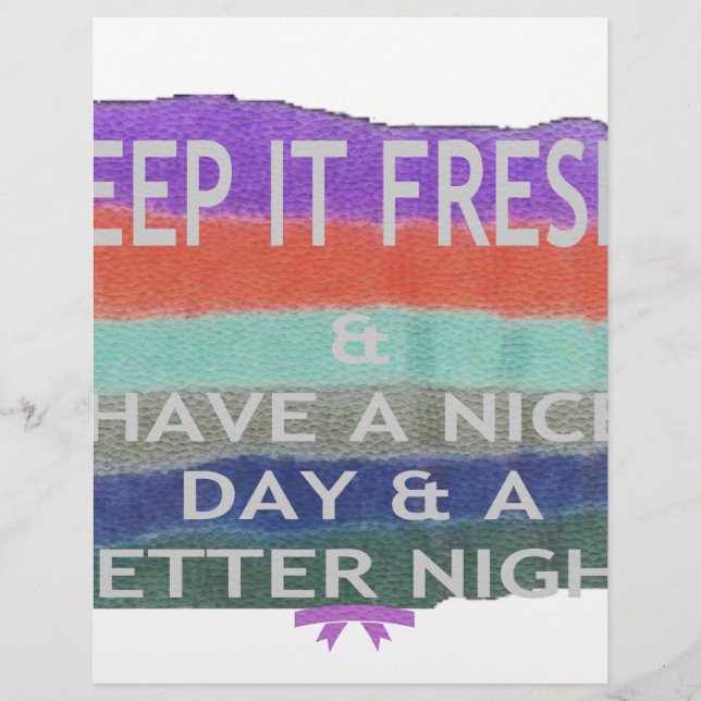 Papier Bonne journée et meilleure nuit Gardez-la frais. (Devant)