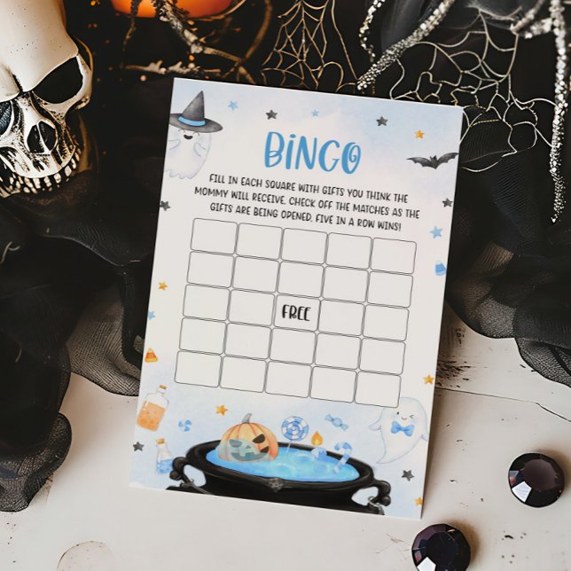 Papier Boo-oy Halloween Baby shower Bingo Jeu (Blue Oh Sheet Baby Shower Bingo Game)