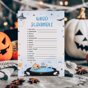 Papier Boo-oy Halloween Baby shower Word Scramble Jeu