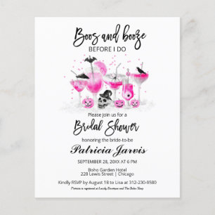 Papier Boos Et Booze Fêtes des mariées Budget Invitations