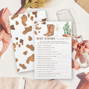 Papier Boots & Bubbly Qui connaît le mieux la mariée