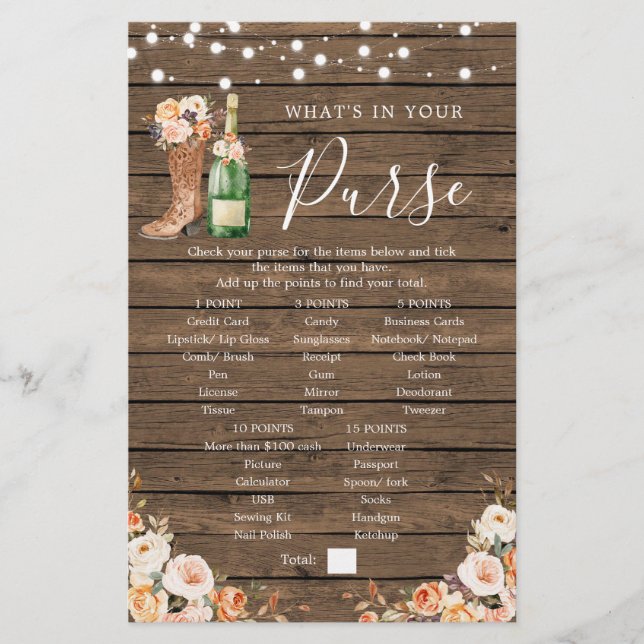 Papier Boots rustiques & Bubbly Fête des mariées Jeu de b (Devant)