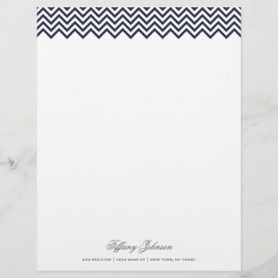 Papier Bordure de la marine Blue Modern Chevron