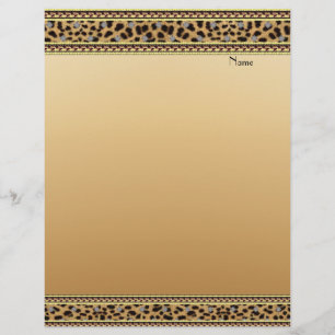 Papier Bordure de léopard doré en en-tête
