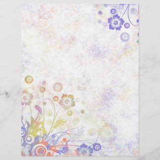 Papier Bordure florale Pastel multicolore