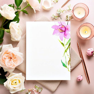 Papier Bordure florale rose