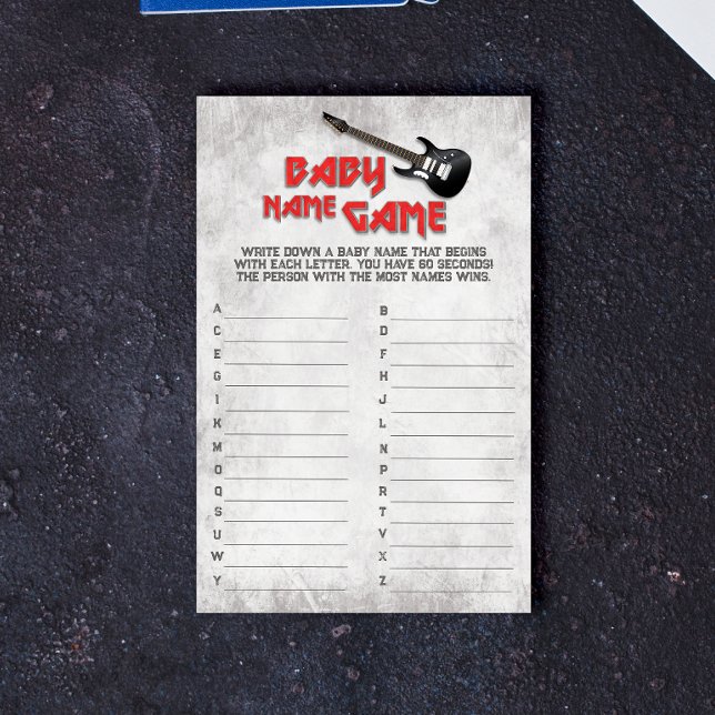 Papier Born to Rock - Baby Name Jeu (Créateur téléchargé)