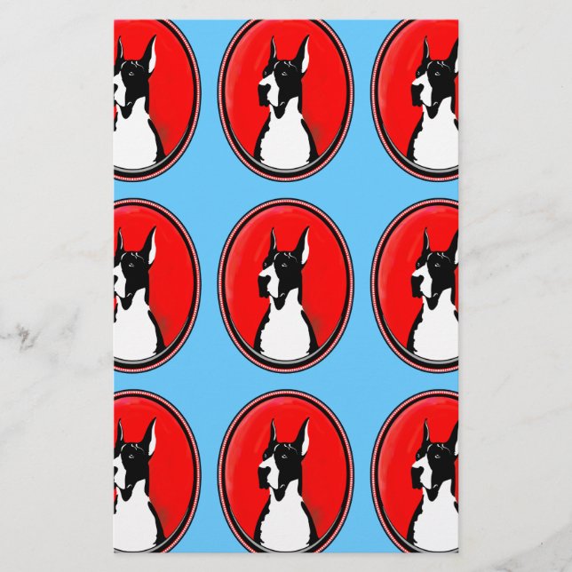 Papier Boston Great Dane Potrati (Devant)