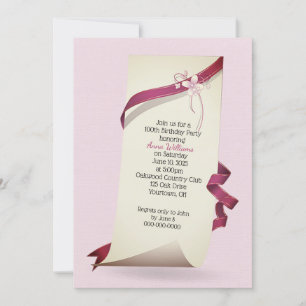 Papier bouclé invitation 100e anniversaire