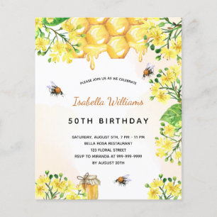 Papier Boucles d'anniversaire budget jaune élégante invit