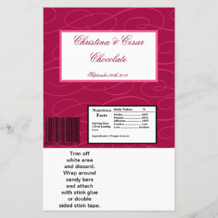 Papier Boucles/S rose framboise Hershey's Large Bar Wrapp
