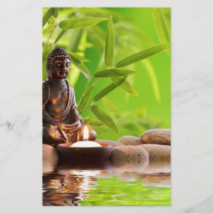 Papier bouddha zen jardin de sérénité