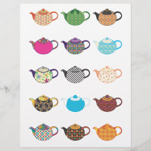 Papier Bouilloires à thé multicolores