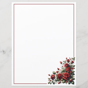 Papier Bouquet Coin Rouge Cramoisi