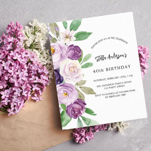 Papier Bouquets violet violet violet budget invitation an
