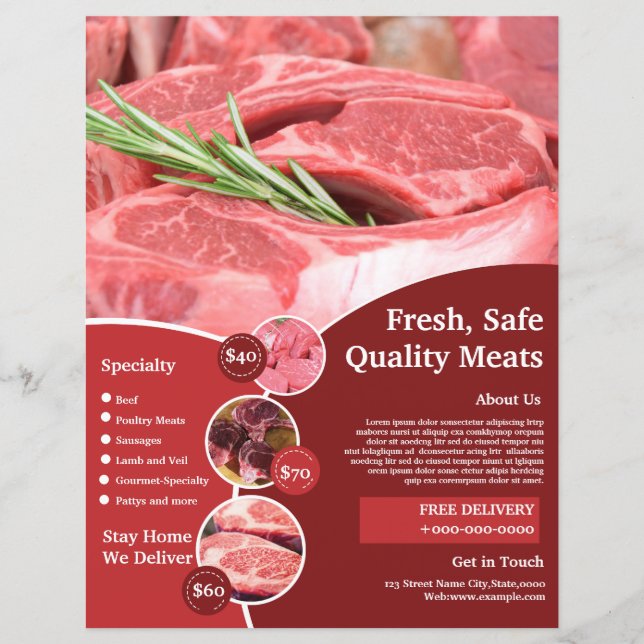 Papier Boutique de viande | Boutique circulaire (Devant)