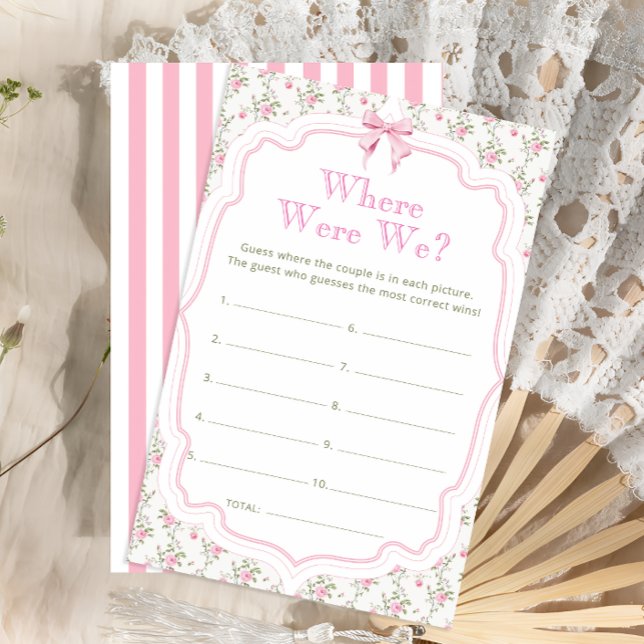 Papier Bow Floral Où Étions-Nous Fête des mariées Jeu (Créateur téléchargé)