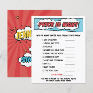 Papier Boy Comic Book Superhero Baby shower Prix Jeu