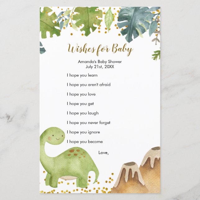 Papier Boy Dinosaur Green Wives for Baby Game (Devant)
