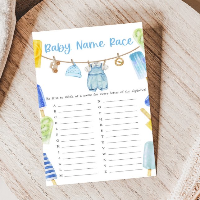 Papier Boy Popsicle Baby Shower How Big Is Game (Ready to Pop Popsicle Baby Shower Game)