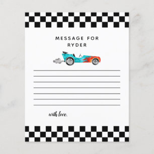 Papier Boy Race Car Anniversaire Fête Heure Capsule Note 