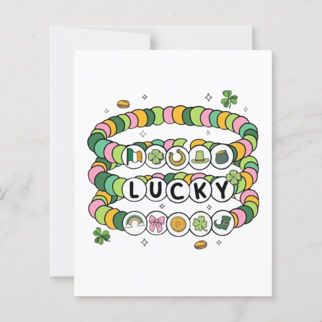 Papier Bracelet à perles Lucky St. Patrick’s Day Design (Devant)