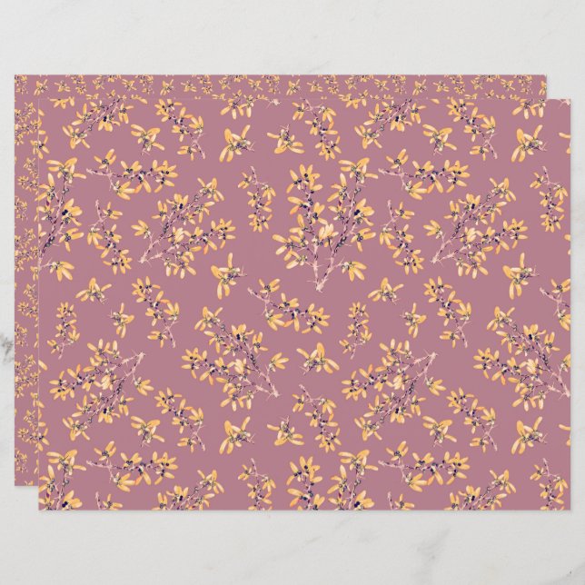 Papier Branches de l'épine noire jaune pourpre (Devant / Derrière)