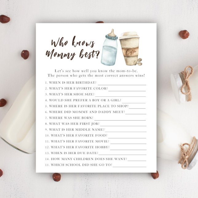 Papier Brasserie baby shower - Qui connaît maman mieux (Créateur téléchargé)