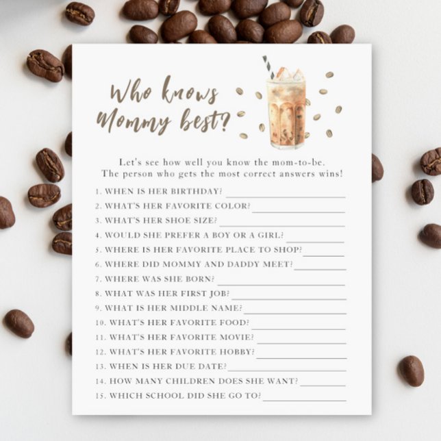 Papier Brasserie baby shower - Qui connaît maman mieux (Créateur téléchargé)