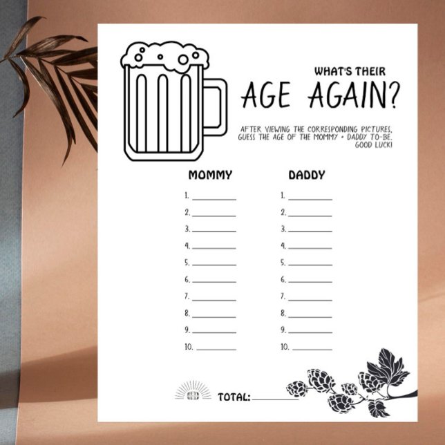 Papier Brasserie Bébé - B&W - Quel est leur âge à nouveau (Créateur téléchargé)