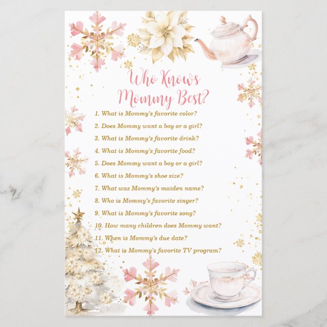 Papier Brewing Pink Winter Tea Party Who Knows Mommy Best (Devant)