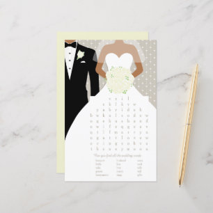 Papier Bride Fête des mariées mot recherche jeu roses bla