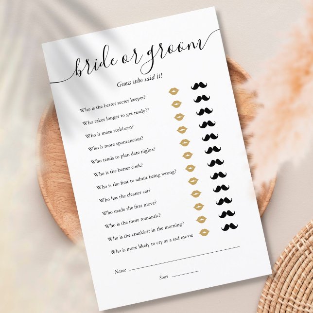 Papier Bride Groom Devine Qui Fête des mariées Jeu (Créateur téléchargé)