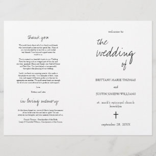 Papier Brittany Elegant Christian Folded Wedding Programm