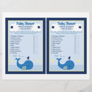 Papier Brody Whale Nautical Price Baby shower de jeu