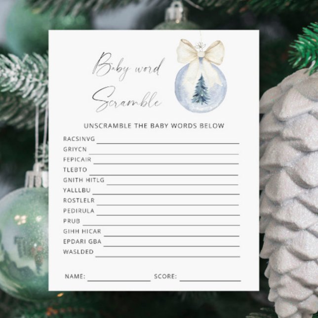 Papier Brouillage de mots - Jeu de baby shower d'hiver (Créateur téléchargé)