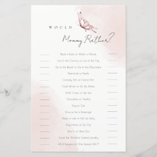 Papier Brouillard papillon Combien de baisers Baby shower