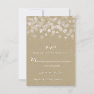 Papier Brown Mariage rustique simple RSVP
