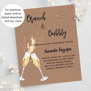 Papier Brunch Bubbly Fête des mariées invitation budgétai