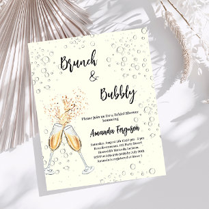 Papier Brunch Bubbly Fête des mariées invitation en ivoir