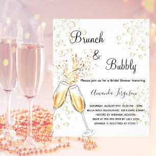 Papier Brunch Bubbly Fête des mariées Pink Budget Invitat