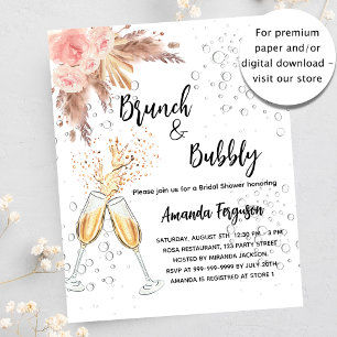 Papier Brunch Bubbly Pampa nuptiale invitation budgétaire