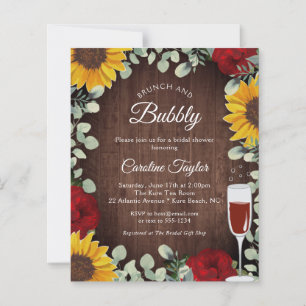 Papier Brunch Bubbly tournesols Rose Fête des mariées à v