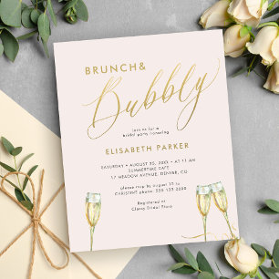 Papier Brunch budget et invitation à la douche à bulle