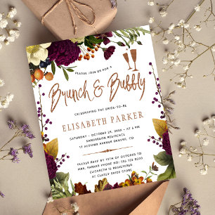 Papier Brunch et bubbly automne floral or nuptiale douche