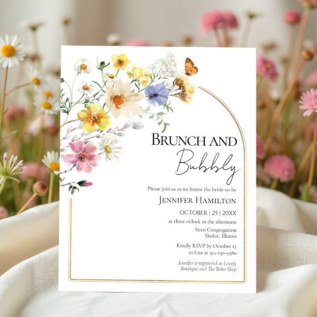 Papier Brunch et Bubbly | Boho Bridal Shower Invitation (Créateur téléchargé)
