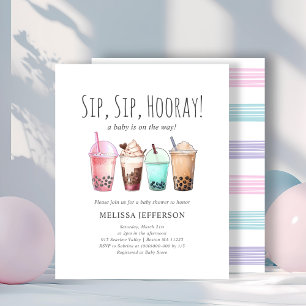 Papier Bubble Tea Boba Baby shower Budget Invitation
